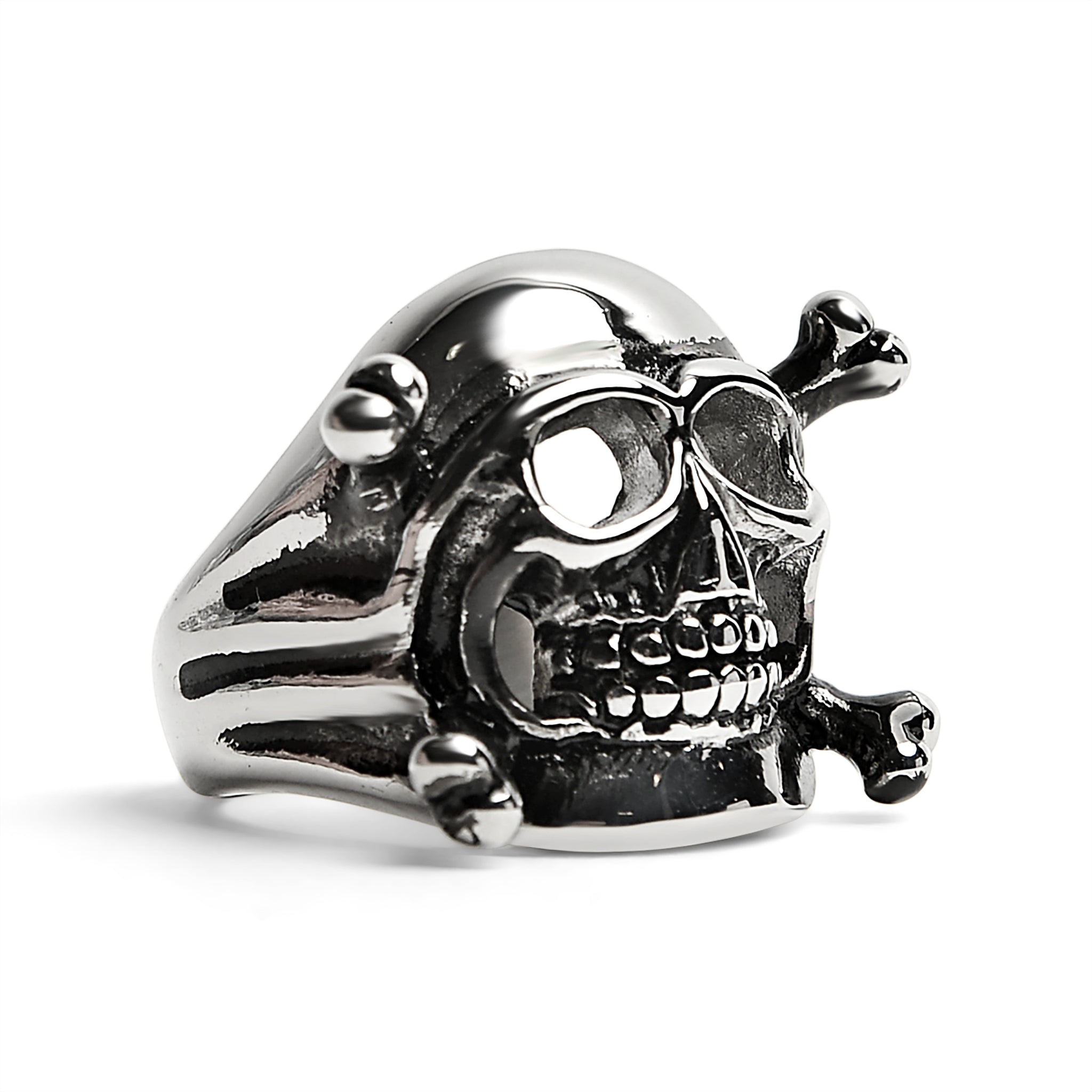 Stainless Steel Skull And Crossbones Ring
