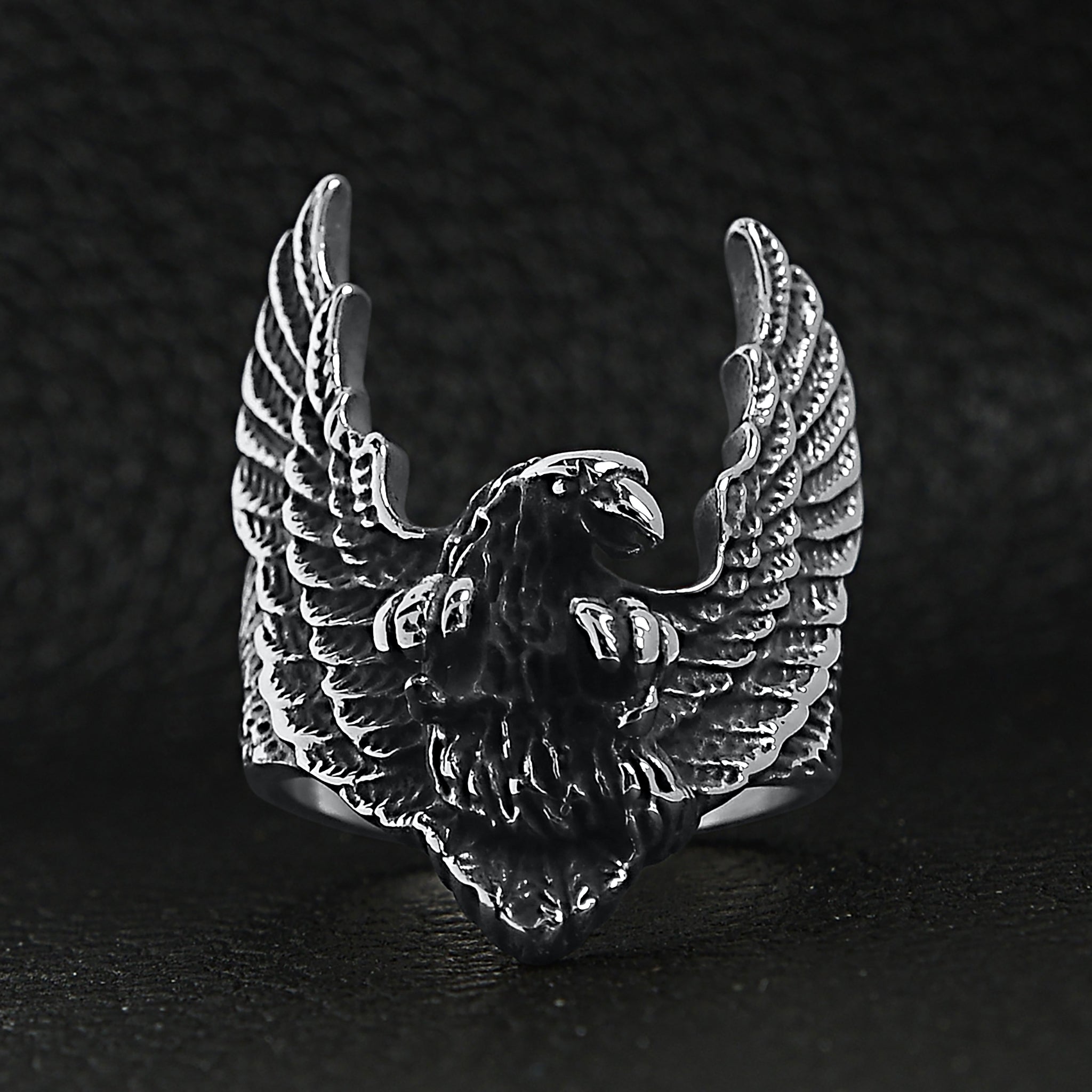 Stainless Steel Flying Eagle Ring