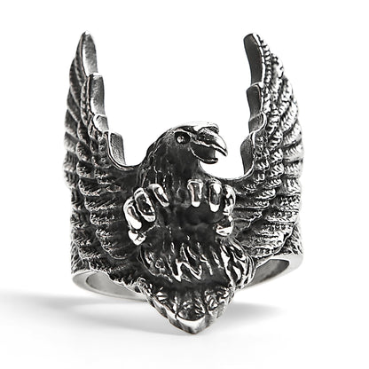 Stainless Steel Flying Eagle Ring