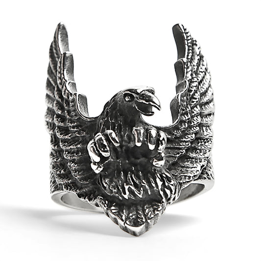 Stainless Steel Flying Eagle Ring
