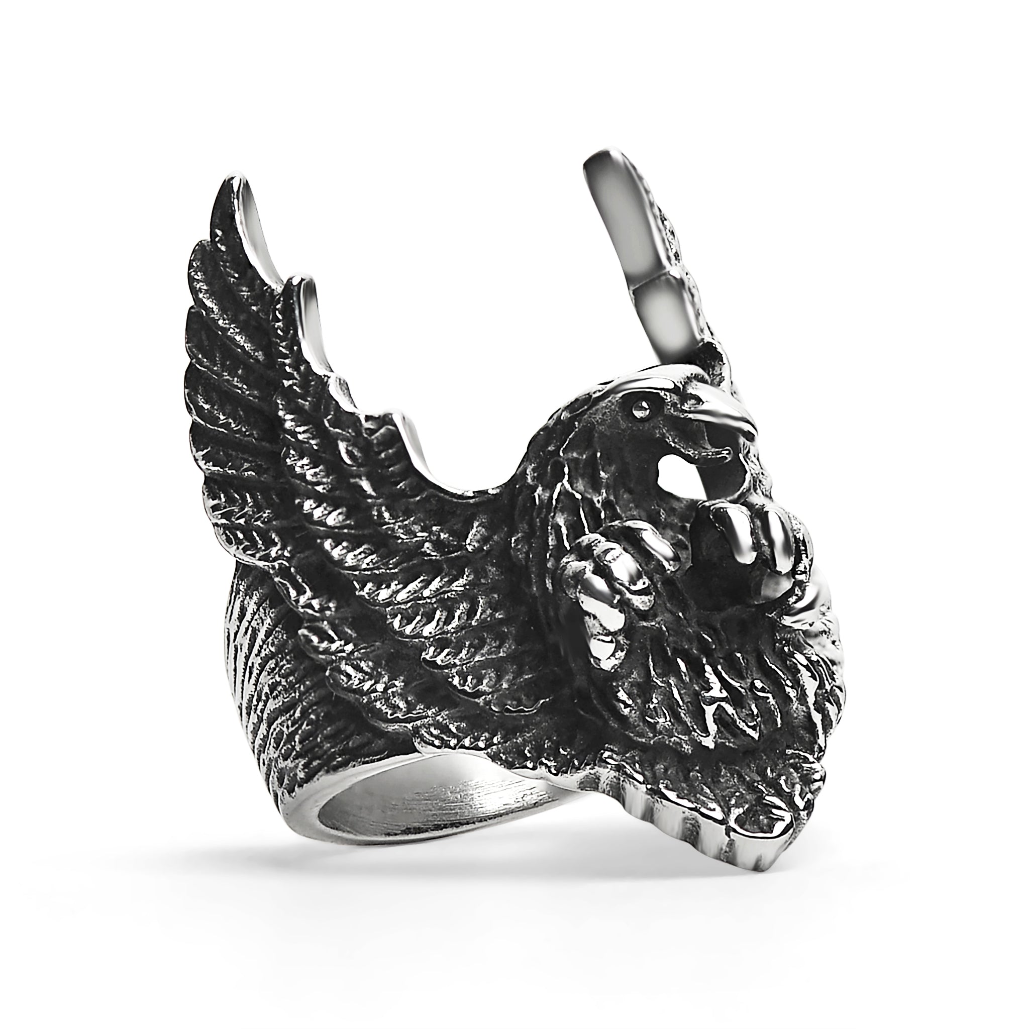 Stainless Steel Flying Eagle Ring