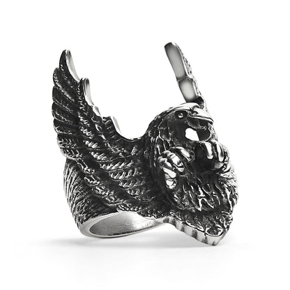 Stainless Steel Flying Eagle Ring