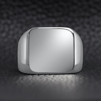 Stainless Steel Polished Blank Signet Ring