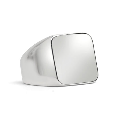 Stainless Steel Polished Blank Signet Ring
