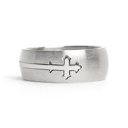 Dual Cross Ring Stainless Steel Polished Ring