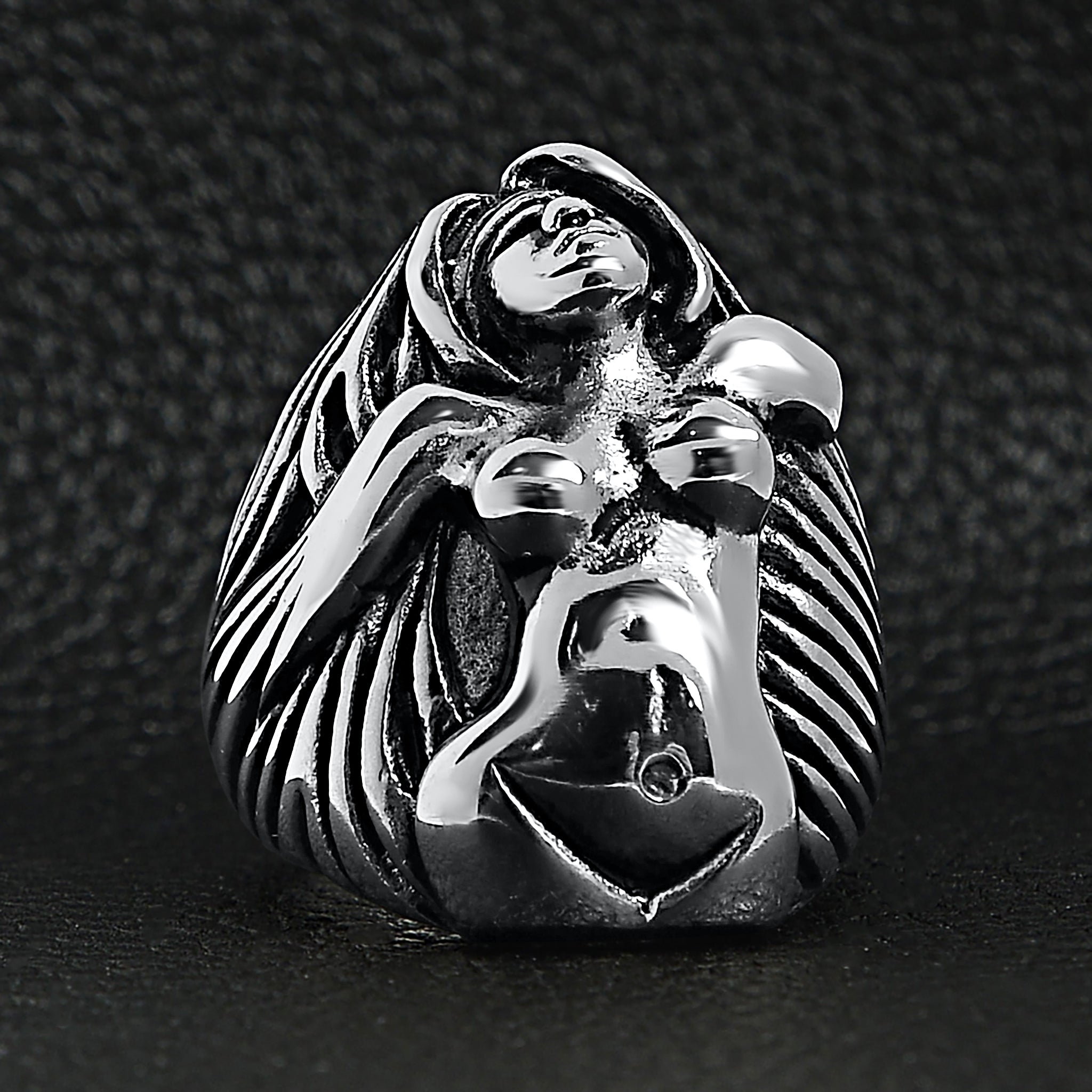 Stainless Steel Nude Goddess Ring