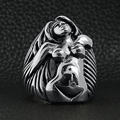 Stainless Steel Nude Goddess Ring