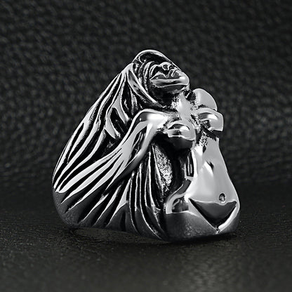 Stainless Steel Nude Goddess Ring