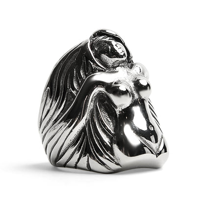 Stainless Steel Nude Goddess Ring