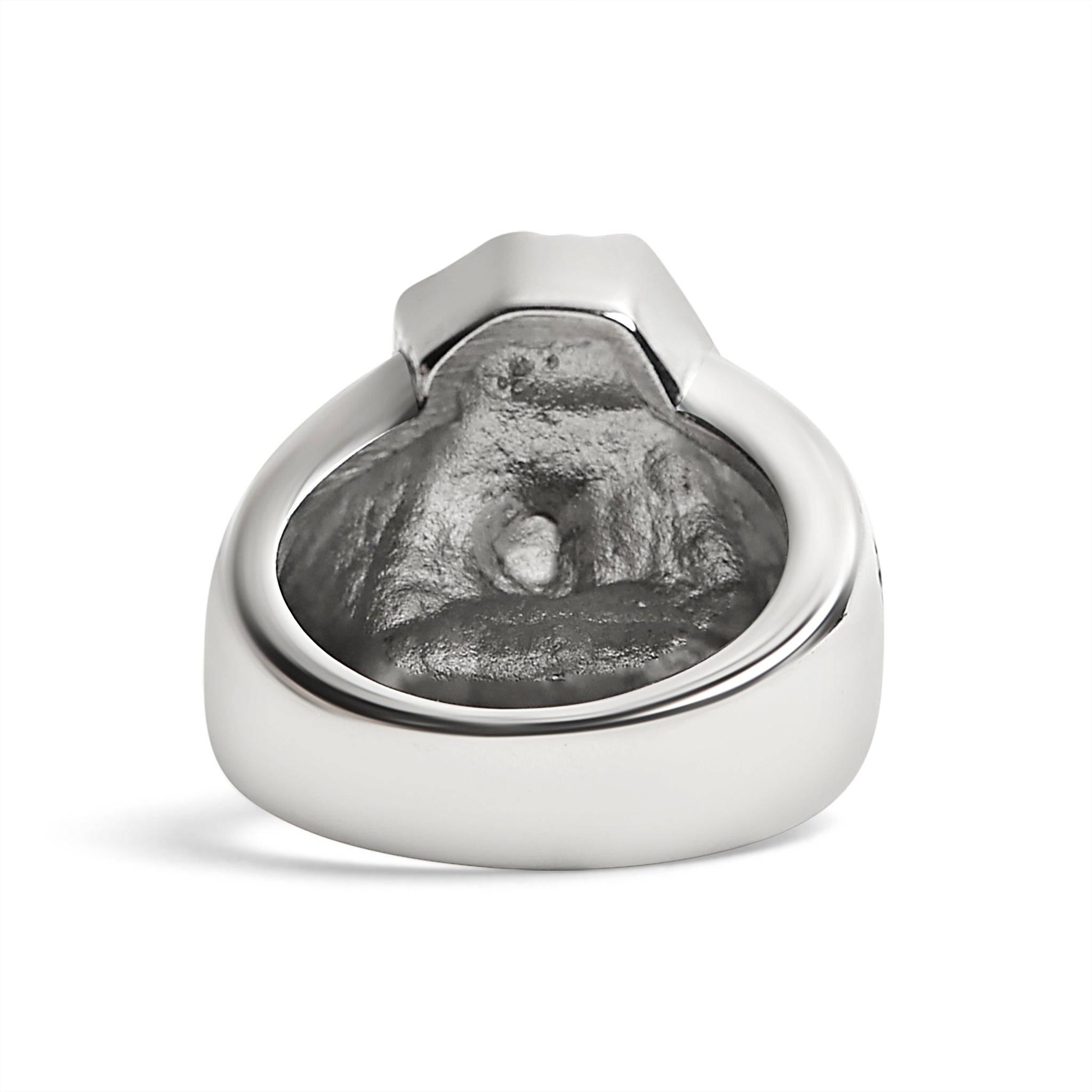Stainless Steel Motorcycle Engine With Skull Accents Ring