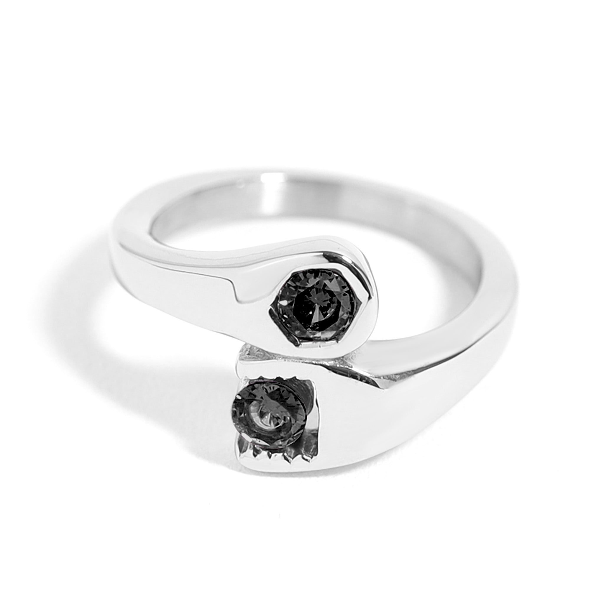 CZ Wrench Polished Stainless Steel Ring