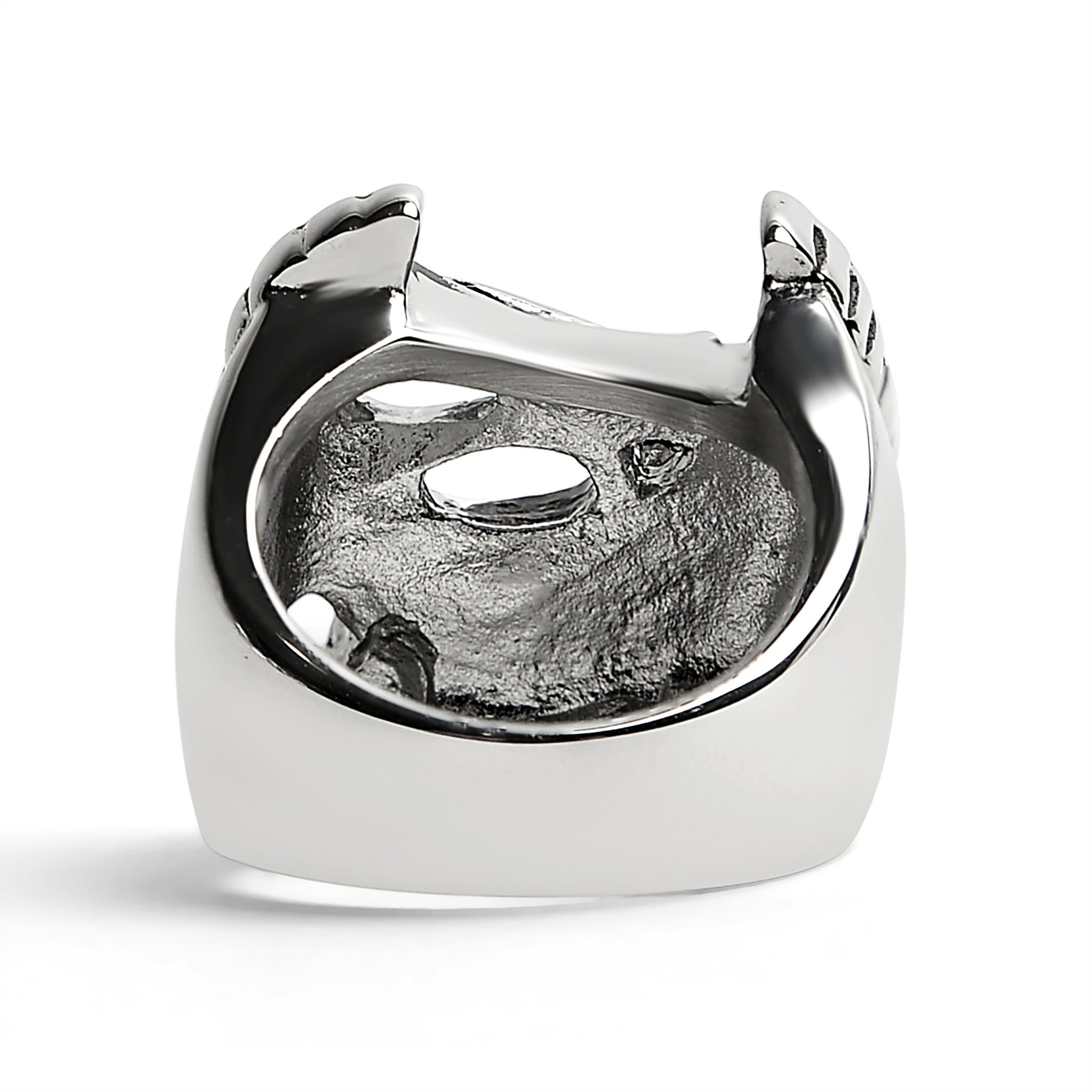 Stainless Steel 18K Gold PVD Coated "Live To Ride" "Ride To Live" Eagle Biker Ring
