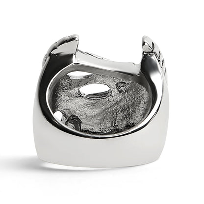Stainless Steel 18K Gold PVD Coated "Live To Ride" "Ride To Live" Eagle Biker Ring