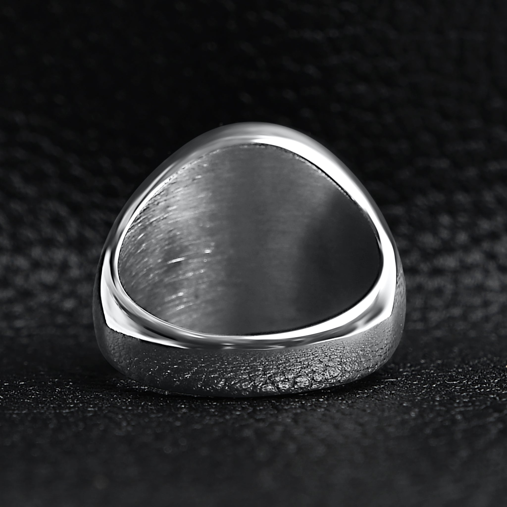 Stainless Steel Polished Round Blank Signet Ring