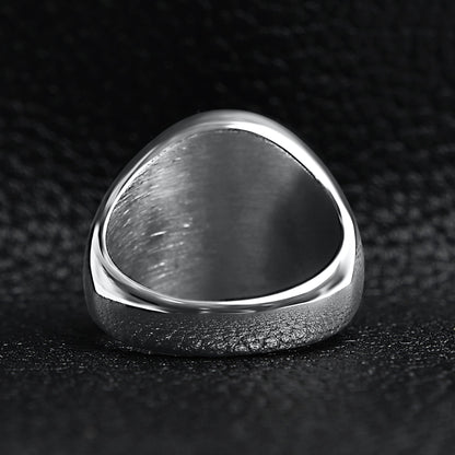 Stainless Steel Polished Round Blank Signet Ring