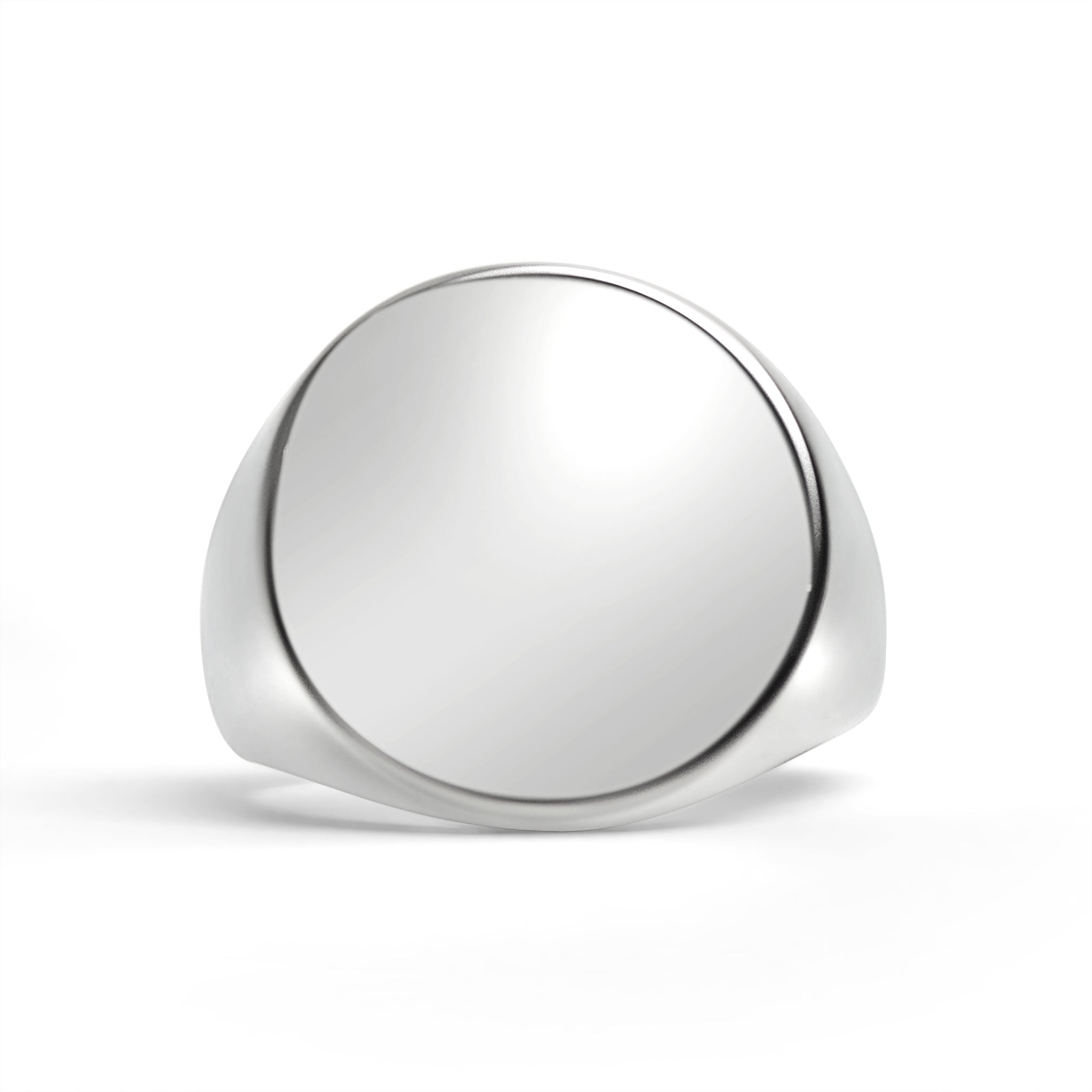 Stainless Steel Polished Round Blank Signet Ring