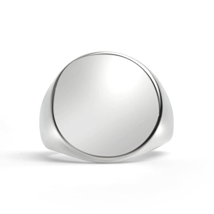 Stainless Steel Polished Round Blank Signet Ring