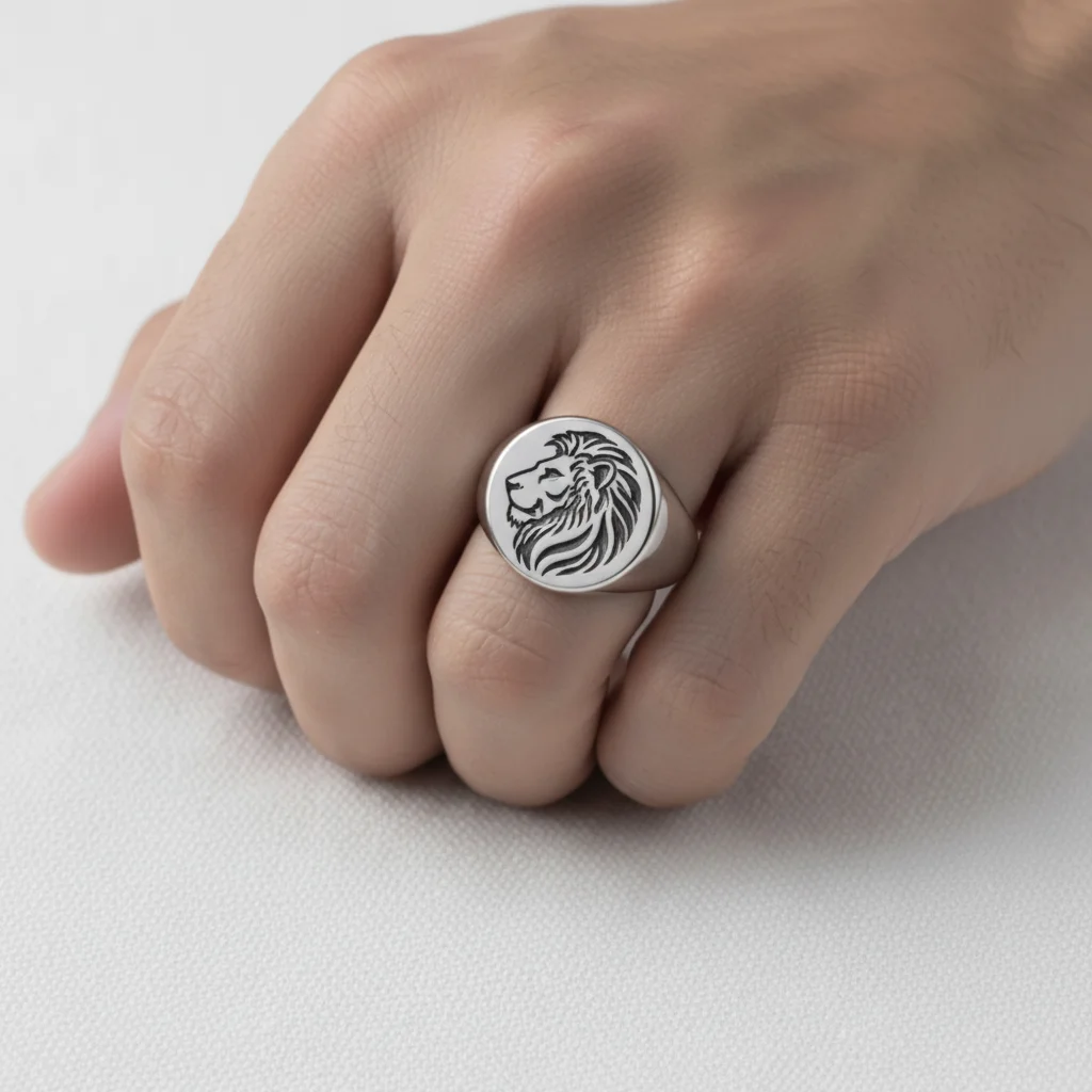 Stainless Steel Polished Round Blank Signet Ring