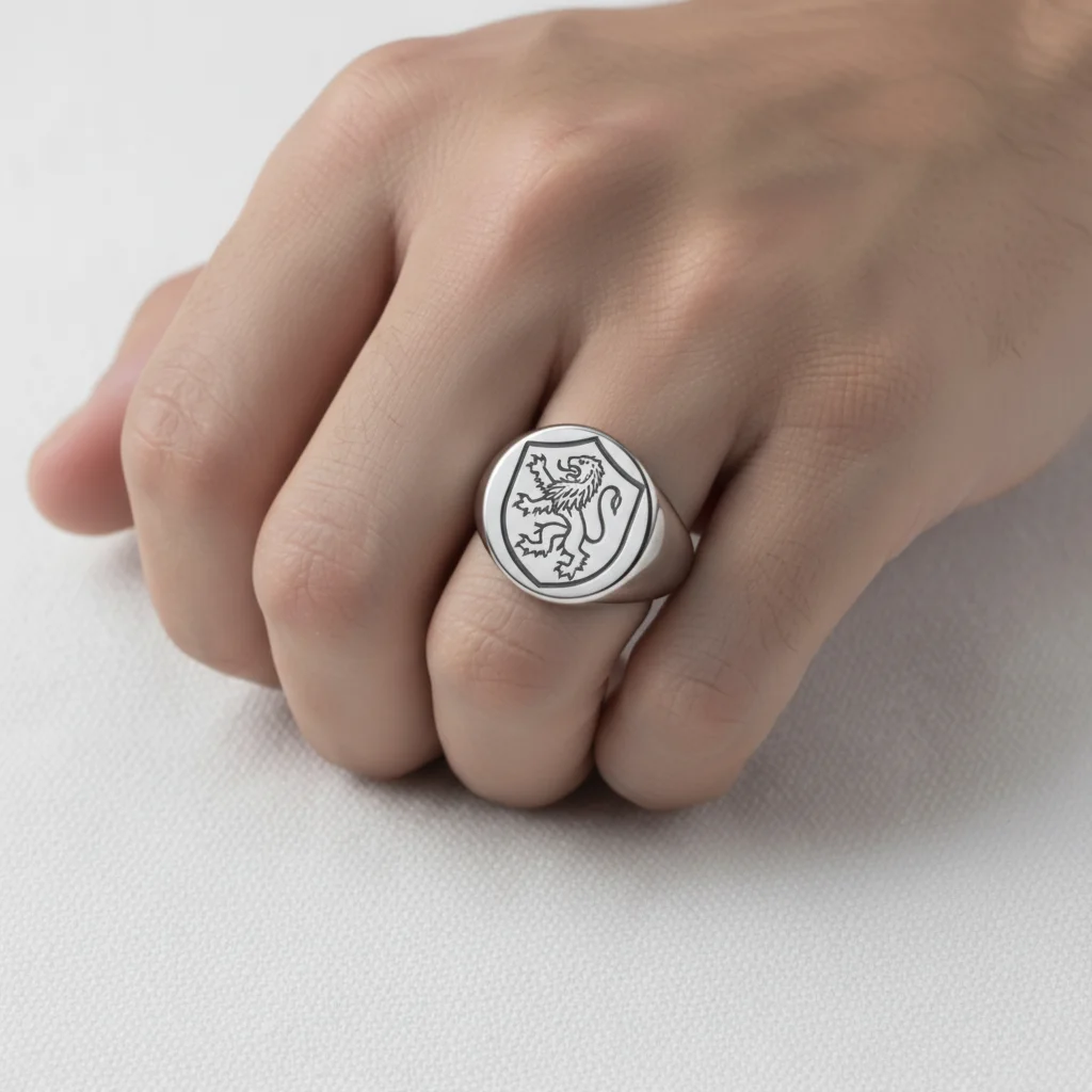 Stainless Steel Polished Round Blank Signet Ring