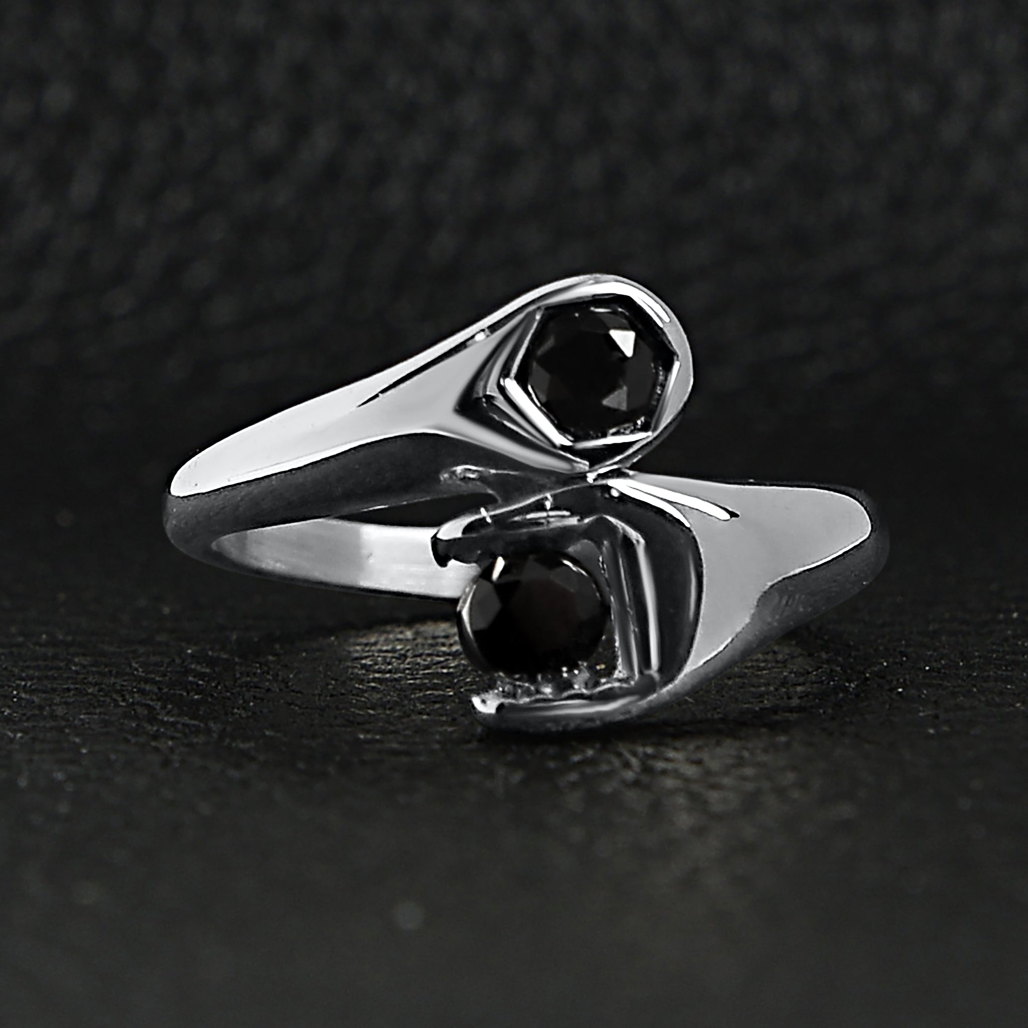 CZ Wrench Polished Stainless Steel Ring