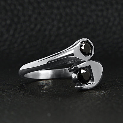 CZ Wrench Polished Stainless Steel Ring