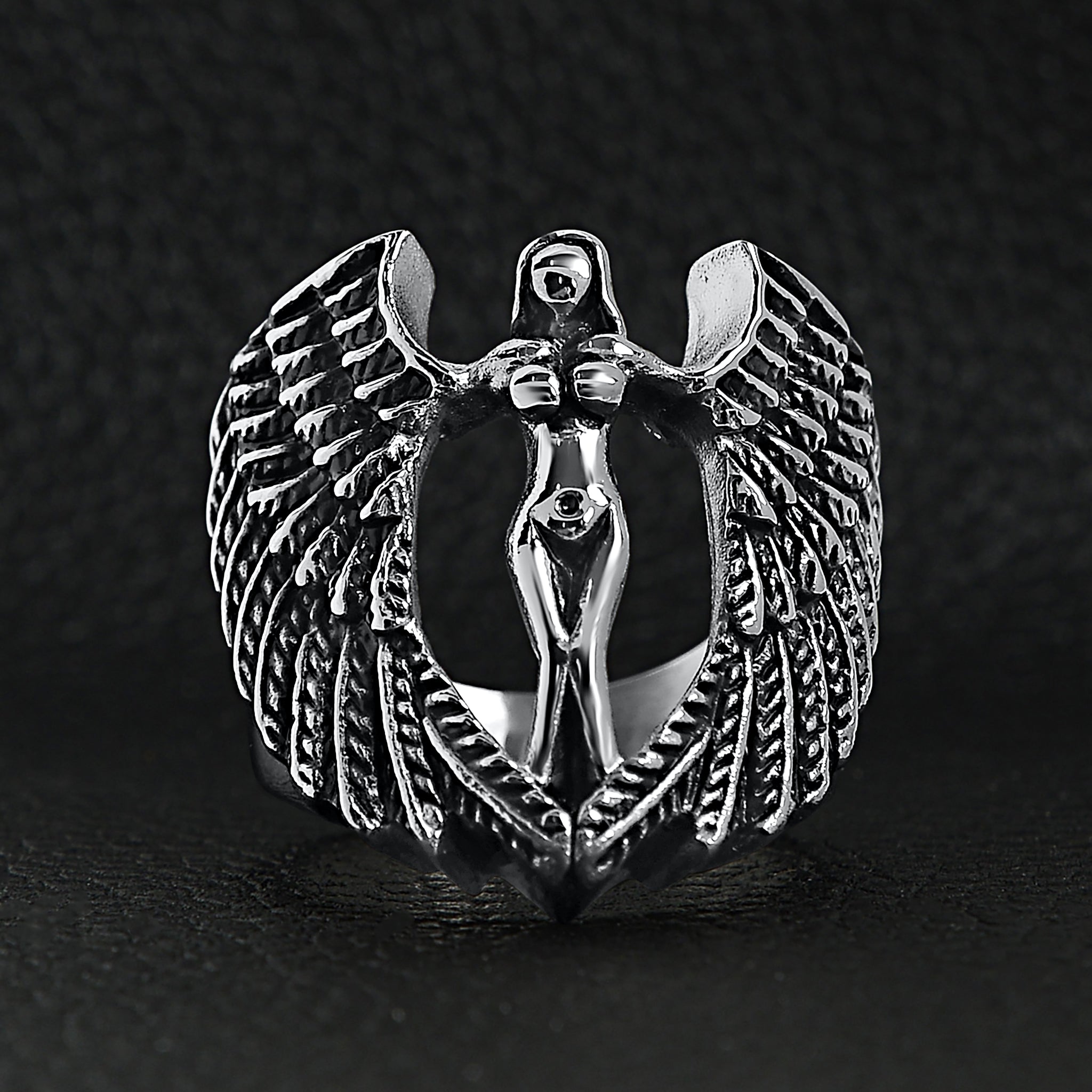 Stainless Steel Large Nude Angel Ring