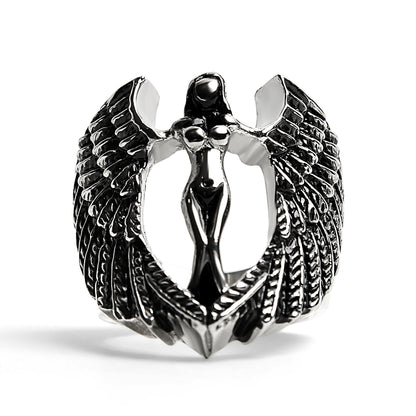 Stainless Steel Large Nude Angel Ring