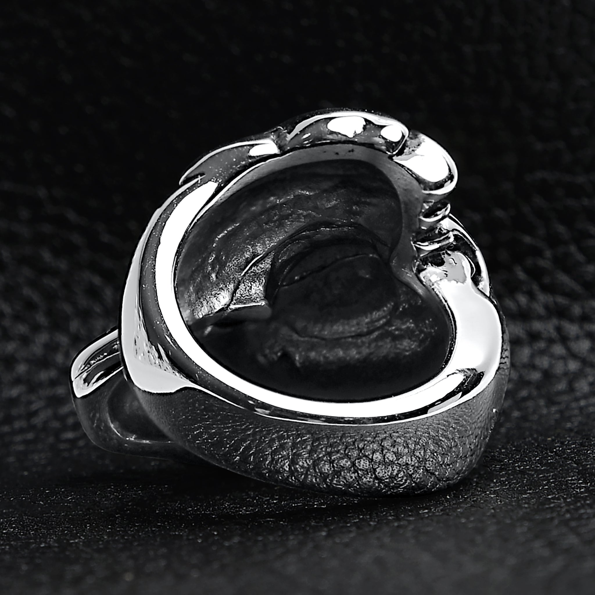 Large Detailed Fox Stainless Steel Ring