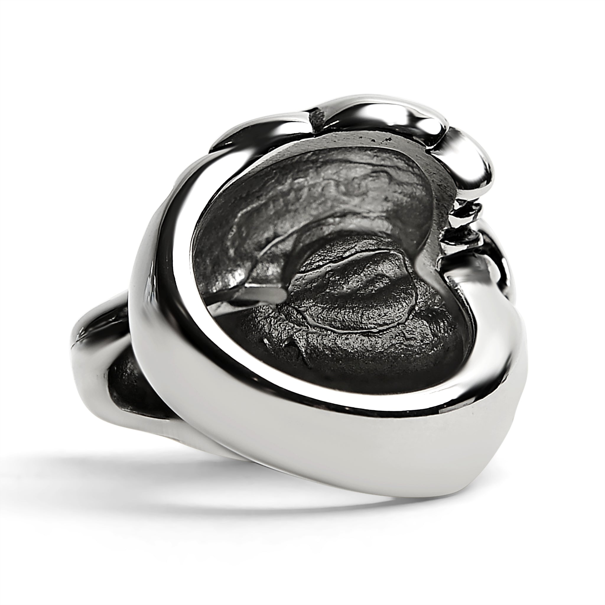 Large Detailed Fox Stainless Steel Ring
