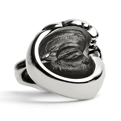 Large Detailed Fox Stainless Steel Ring