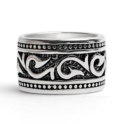 Detailed Tribal Stainless Steel Ring