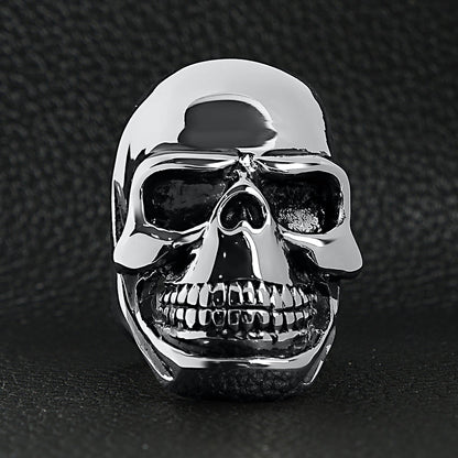 Stainless Steel Grinning Skull Ring