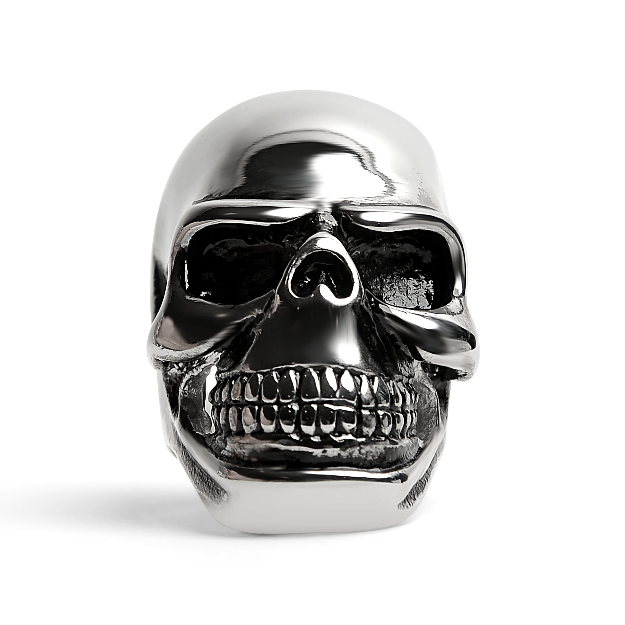 Stainless Steel Grinning Skull Ring