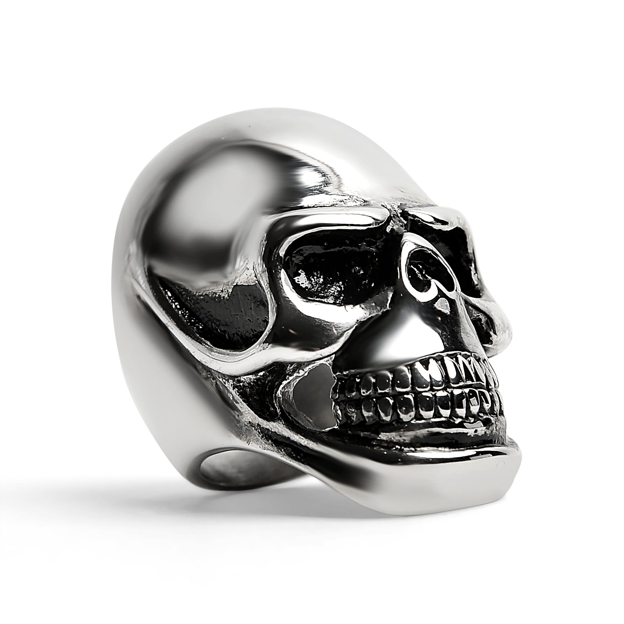 Stainless Steel Grinning Skull Ring