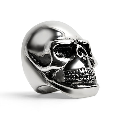 Stainless Steel Grinning Skull Ring