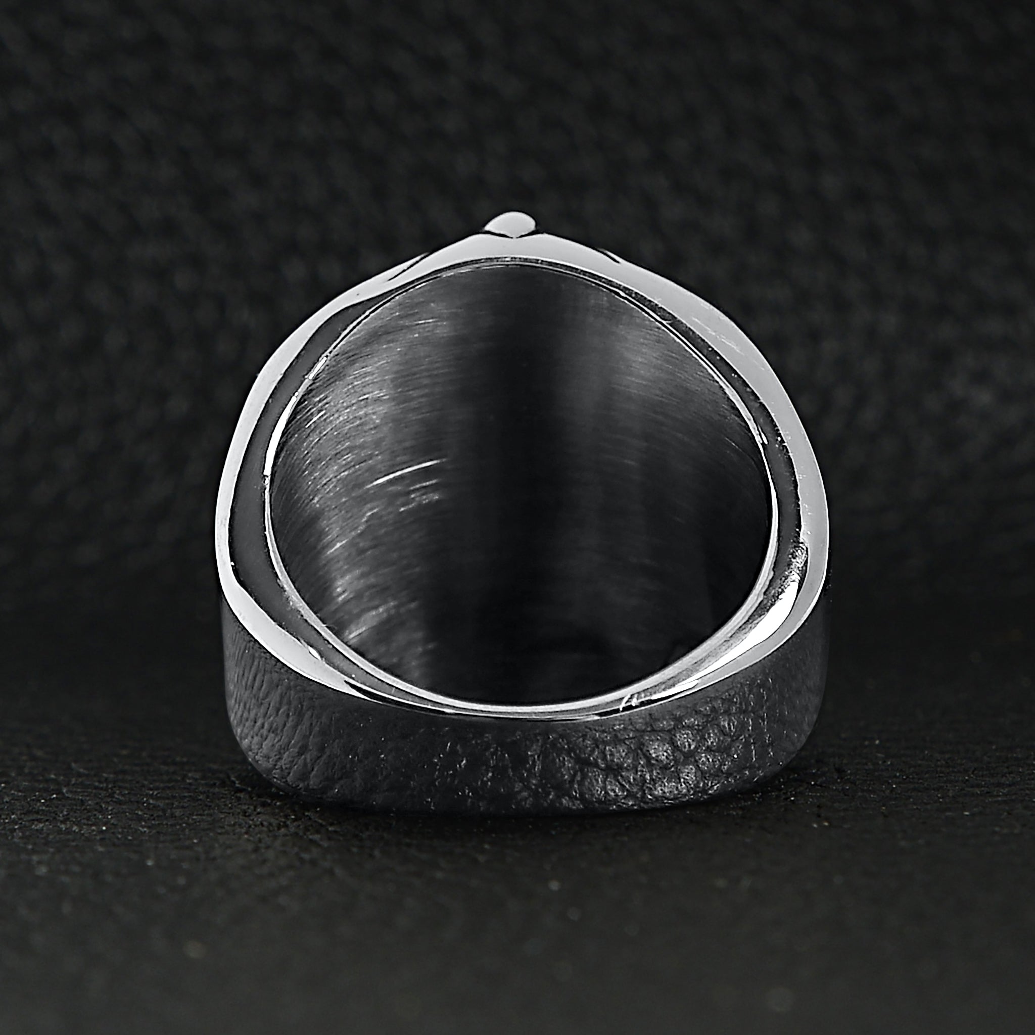 Stainless Steel Skull With Spider And Web Accents Ring