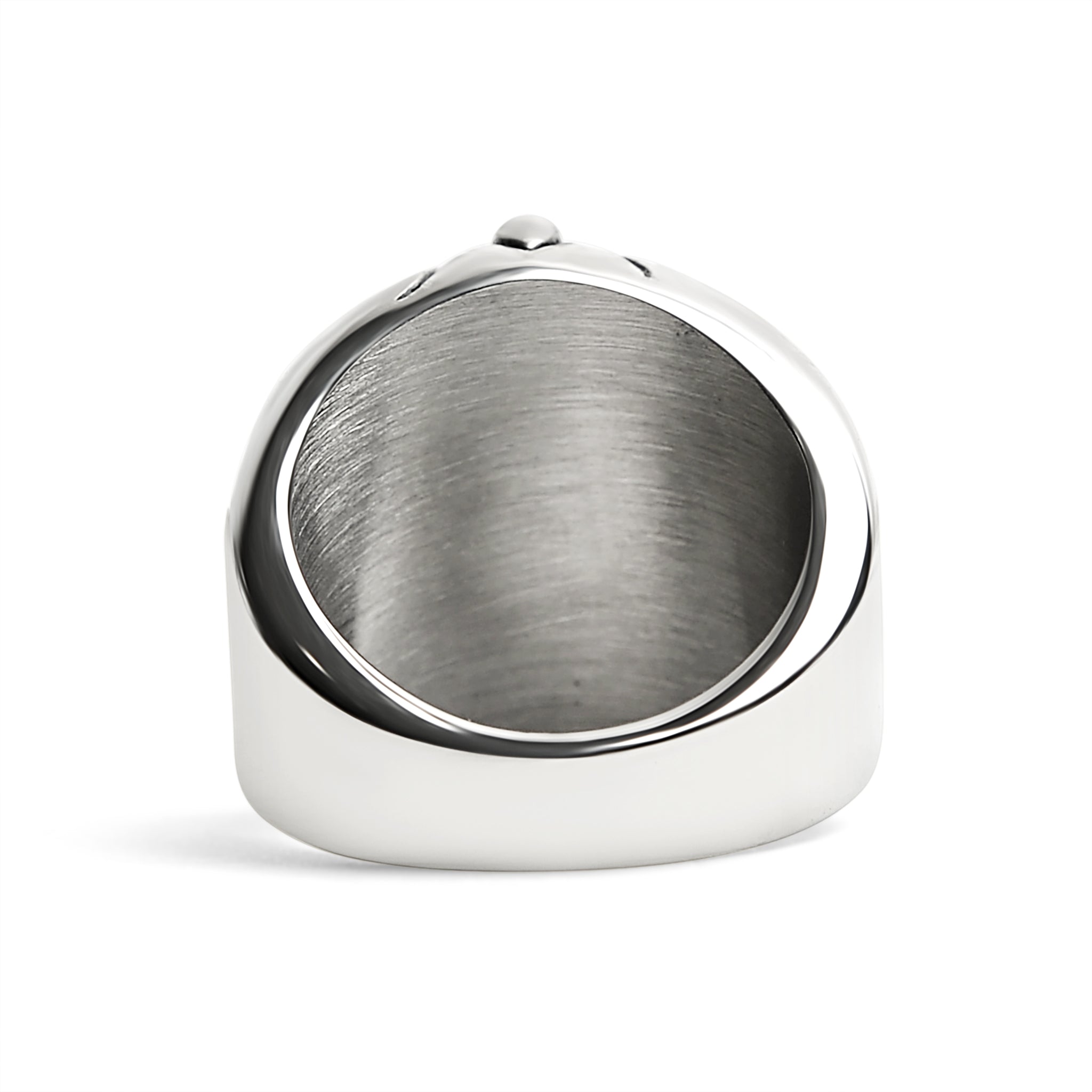 Stainless Steel Skull With Spider And Web Accents Ring