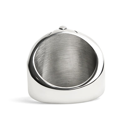 Stainless Steel Skull With Spider And Web Accents Ring