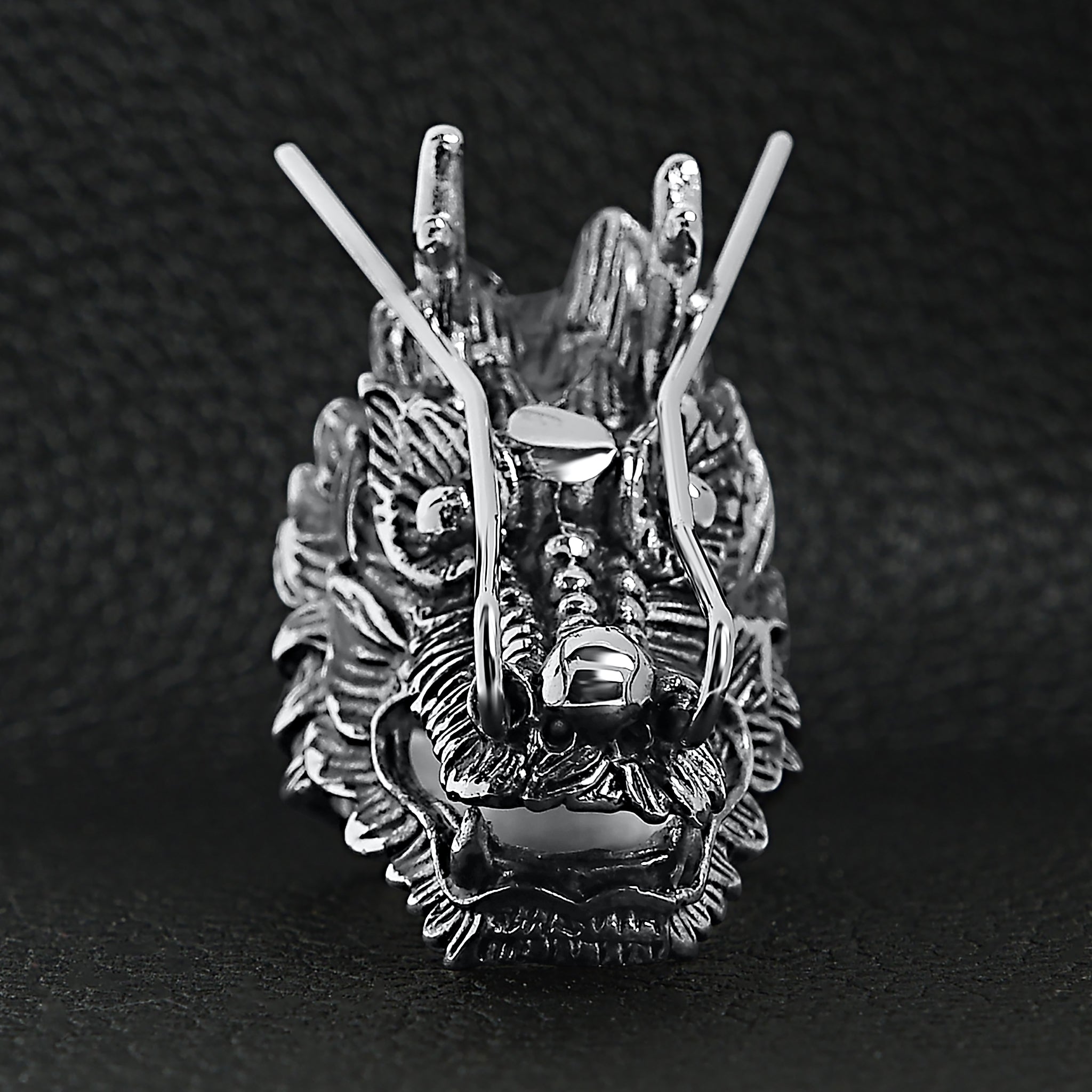 Stainless Steel Eastern Dragon Head Ring
