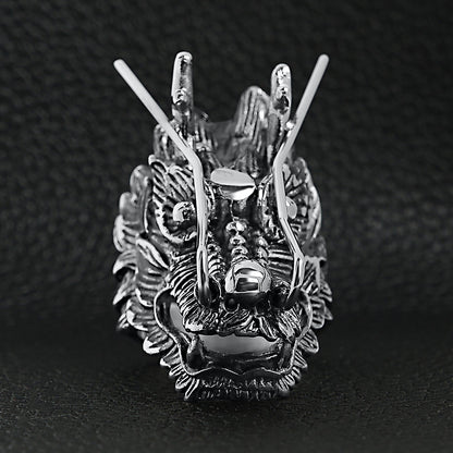Stainless Steel Eastern Dragon Head Ring
