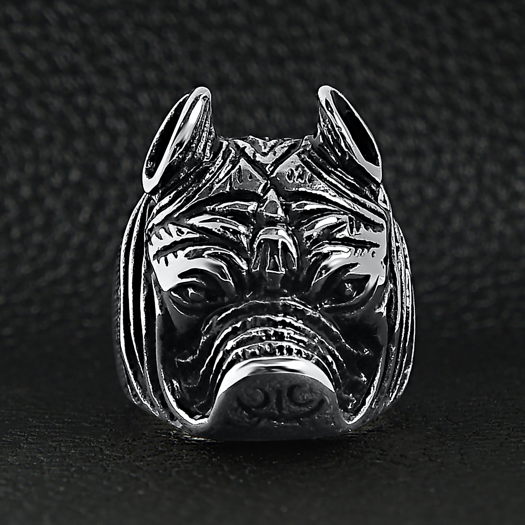 Stainless Steel Pit Bull Dog Ring