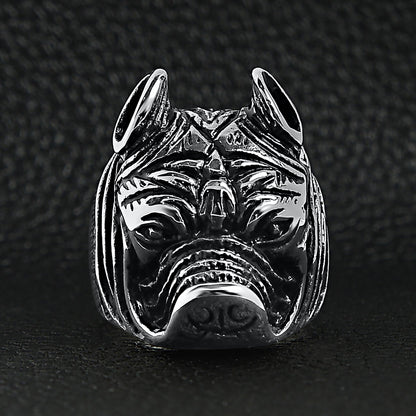 Stainless Steel Pit Bull Dog Ring