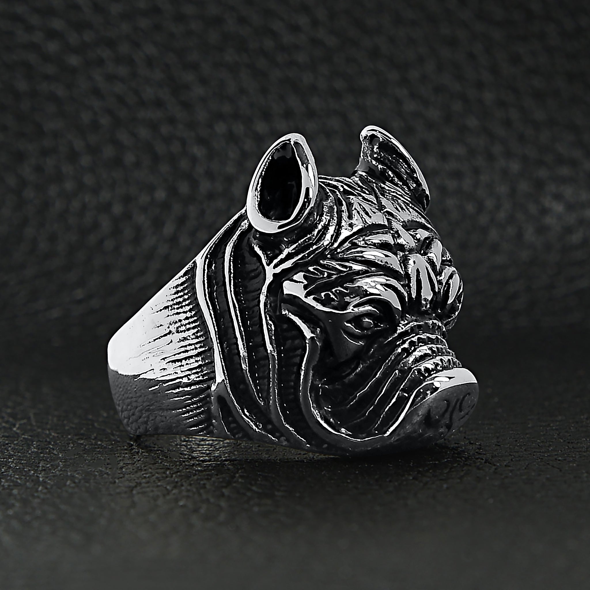 Stainless Steel Pit Bull Dog Ring