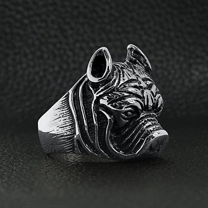Stainless Steel Pit Bull Dog Ring