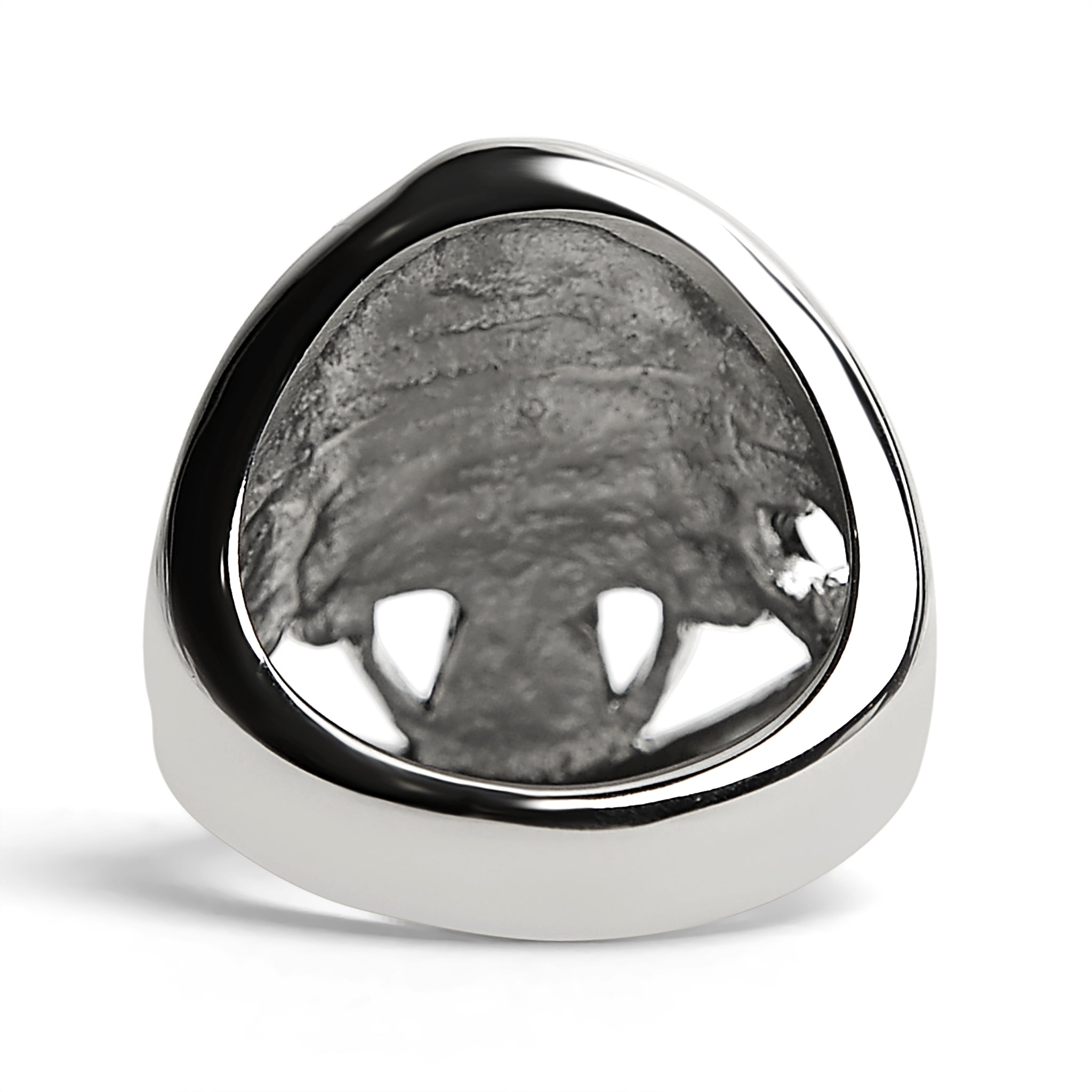 Detailed Eye Patch Skull With Skull Hat Stainless Steel Ring