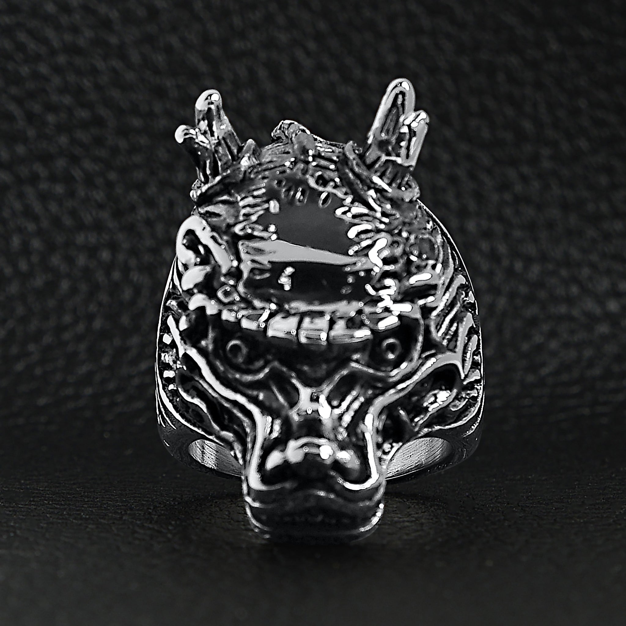 Stainless Steel Eastern Dragon Head Ring