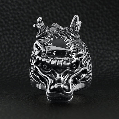 Stainless Steel Eastern Dragon Head Ring