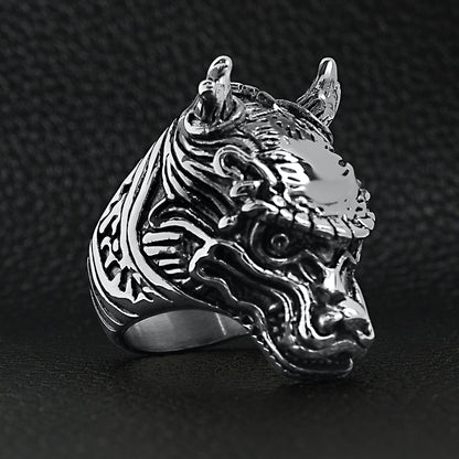 Stainless Steel Eastern Dragon Head Ring