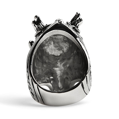 Stainless Steel Eastern Dragon Head Ring