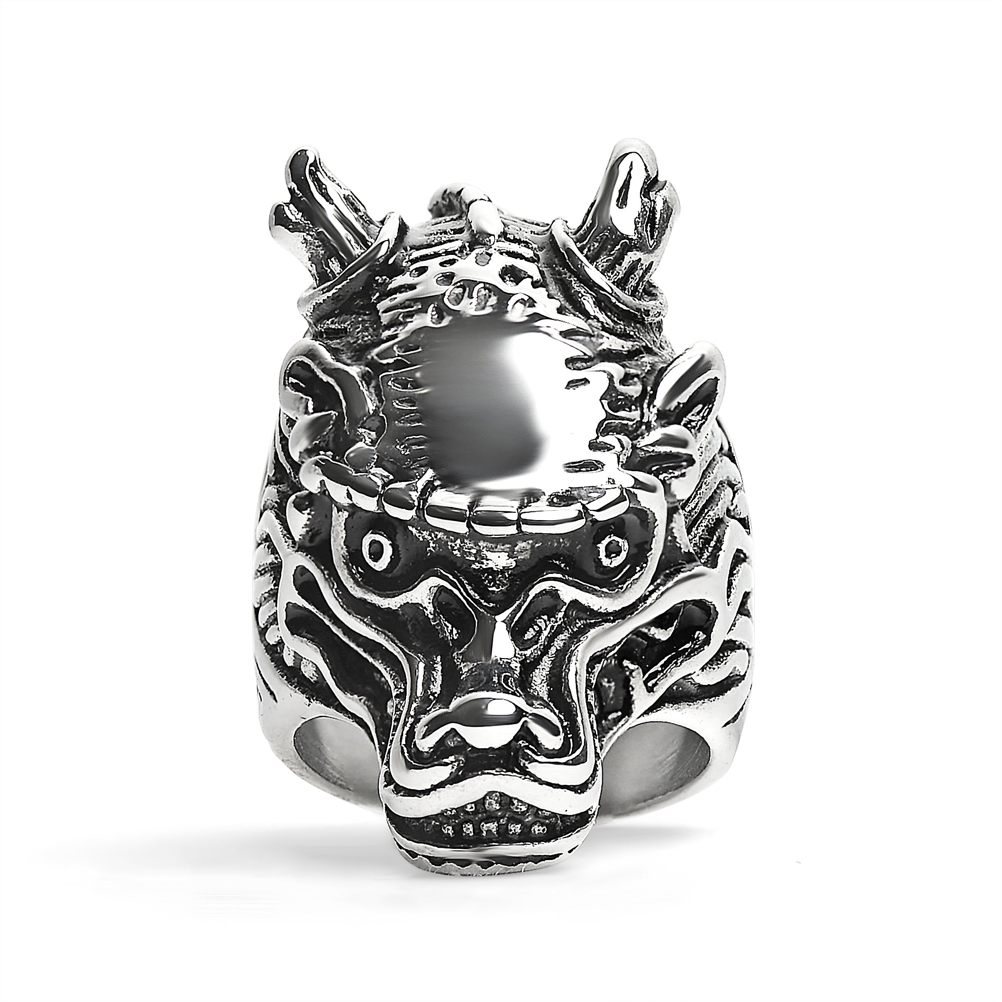 Stainless Steel Eastern Dragon Head Ring
